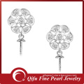 18k Gold Snowflake Shape Wholesale Pearl Earring Settings